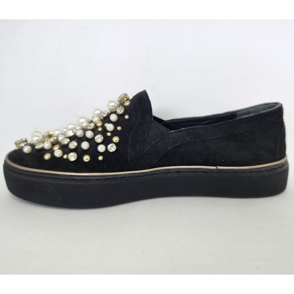 Stuart Weitzman Women's Black Suede Shoes W/Embellishments Size 6, 8.5, 9 & 9.5 - Picture 2 of 6